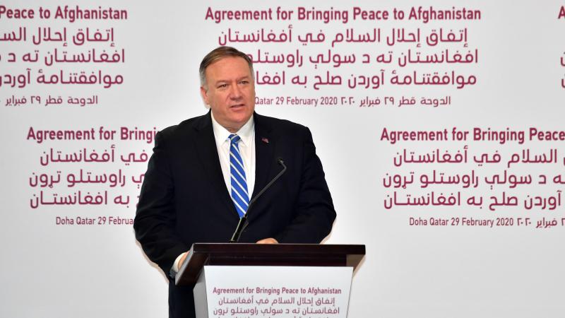PompeoDohaTalibanPeaceDealGetty