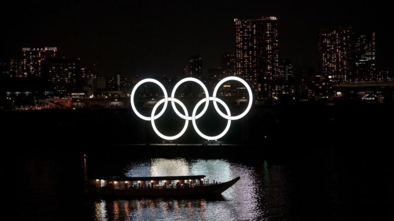 Olympic rings in Tokyo's Odaiba district in March 2020