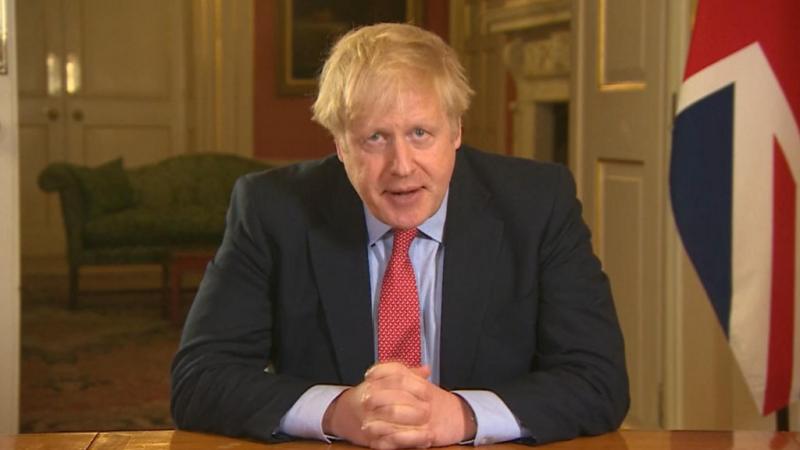 UK Prime Minister Boris Johnson addressing the nation