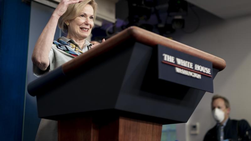 White House Coronavirus Response Coordinator Dr. Deborah Birx delivers remarks during a coronavirus update briefing Thursday, April 9, 2020, in the James S. Brady Press Briefing Room of the White House.