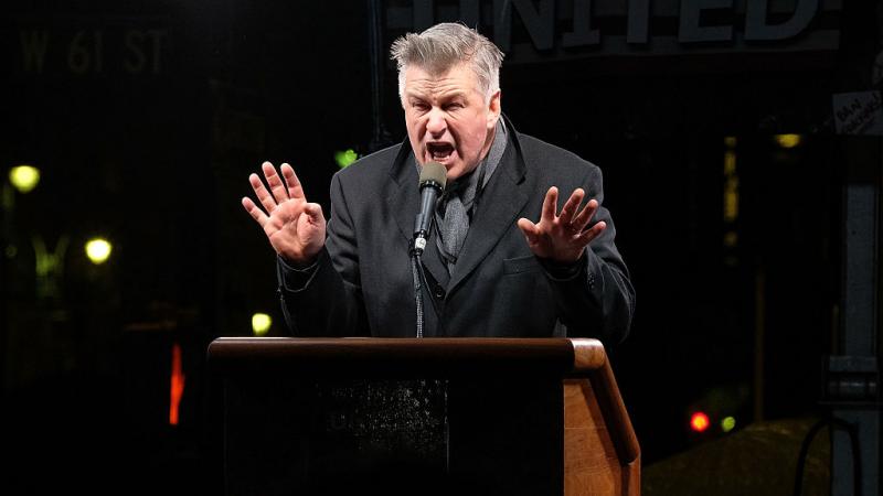 Alec Baldwin, anti-Trump rally