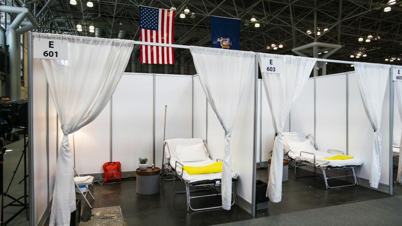A makeshift hospital in New York