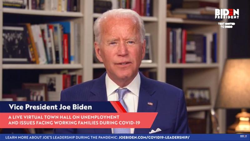Screenshot of former Vice President Joe Biden on April 8, 2020