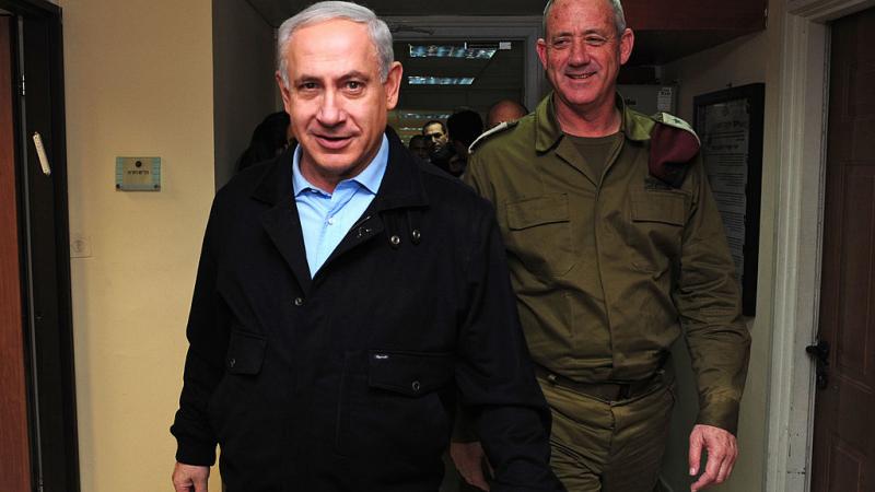 Israeli Prime Minister Benjamin Netanyahu and then IDG Chief of Staff Benny Gantz