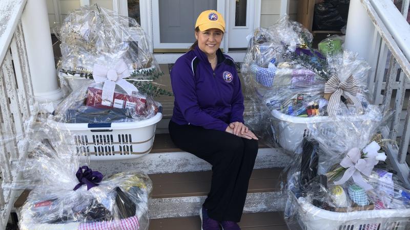 Operation Restored Hope Foundation CEO Deborah Snyder with donated baskets