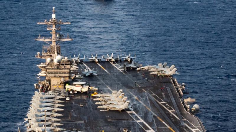 The Theodore Roosevelt at sea