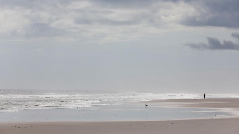 Beach at Topsail Island, North Carolina in 2018 in advance of Hurricane Florian