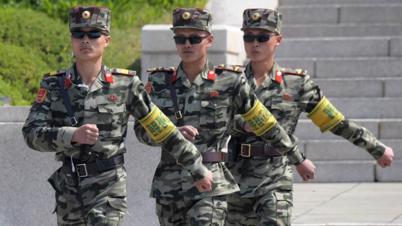 North Korean soldiers on May 1, 2019
