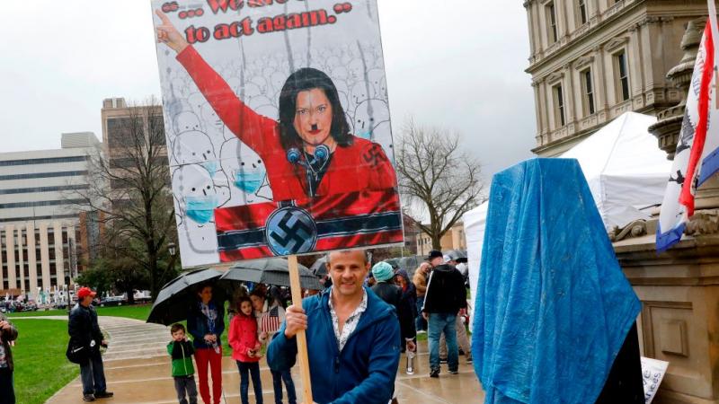 Protestor in Michigan on April 30, 2020