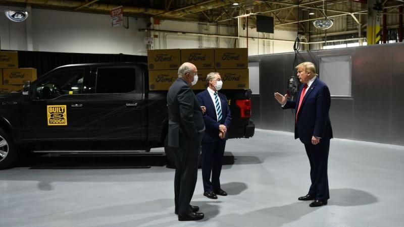 President Trump at a Michigan Ford plant