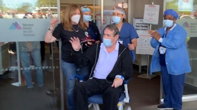 A retired NYPD officer received a standing ovation as he was discharged from a Long Island hospital following a two month battle with the coronavirus.