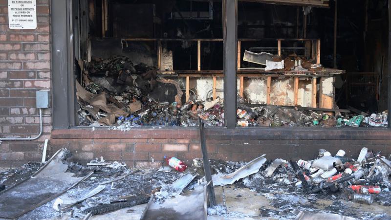 Property damage after violent protests 