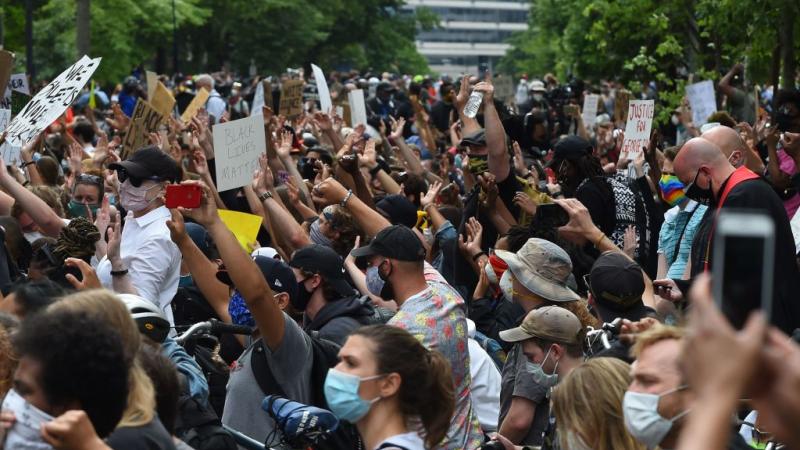 Protesters in Lafayette Square, June 2