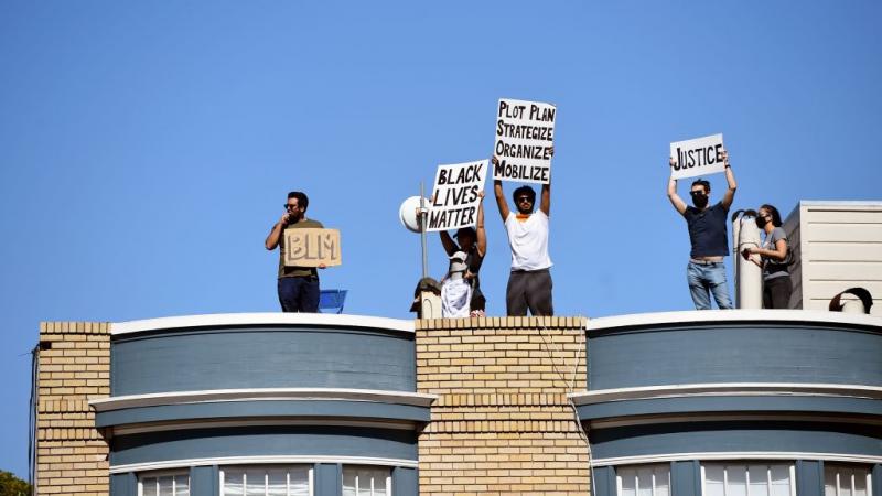 Protesters in San Francisco, CA