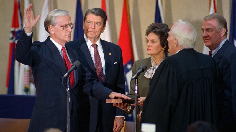 William Sessions is sworn in as director of the FBI