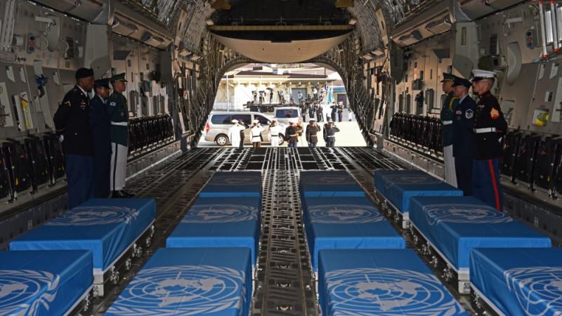 A transfer of remains in South Korea, 2018.