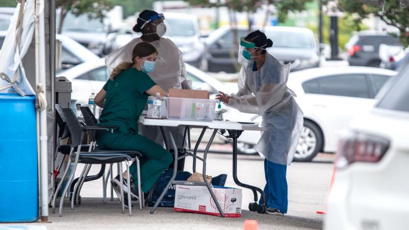 A COVID-19 testing station in Austin, Texas