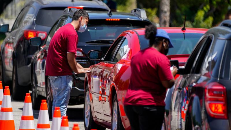 A COVID testing site in Montebello, California