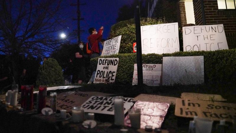 Protesters outside of Libby Schaaf's house in June