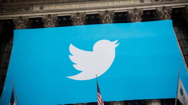 Twitter logo outside the New York Stock Exchange in 2013