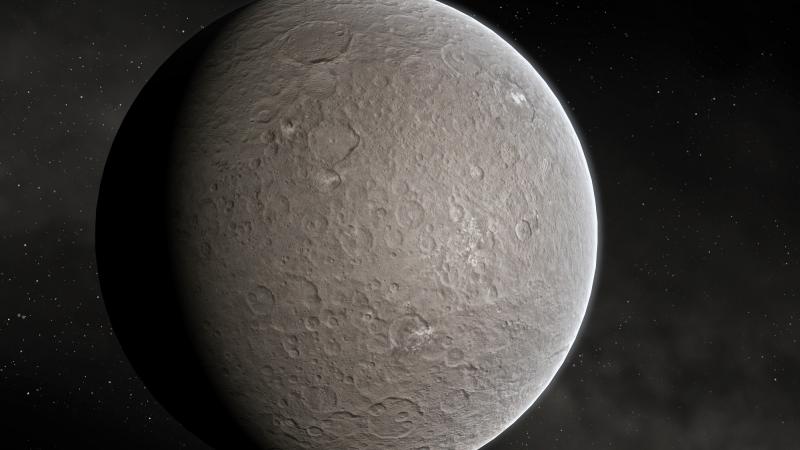 An illustration of the dwarf planet Ceres