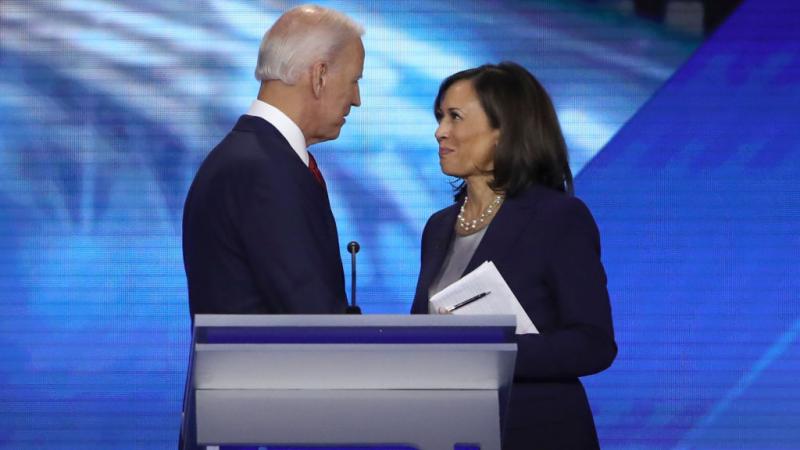 Senator Kamala Harris and former vice president Joe Biden