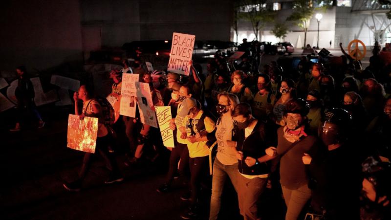 Protesters in Portland, Oregon, July 31