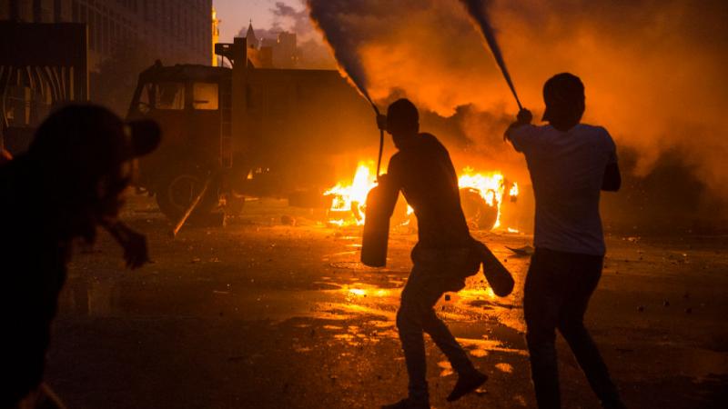 Protests descend into chaos in Beirut, Aug. 8