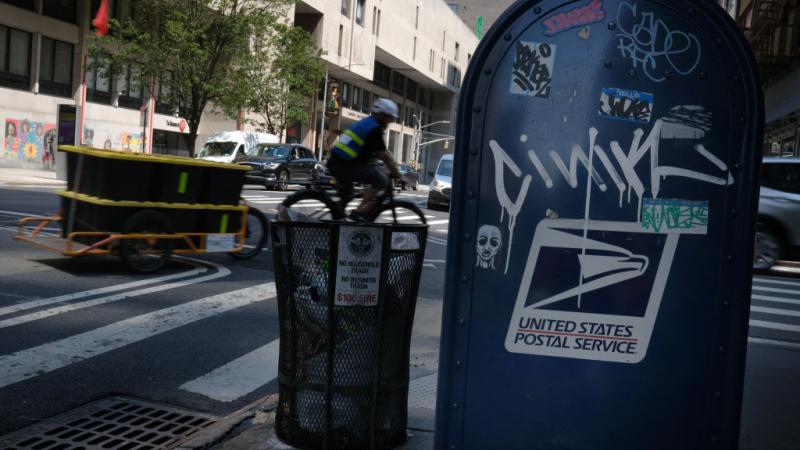 A USPS mailbox in New York City