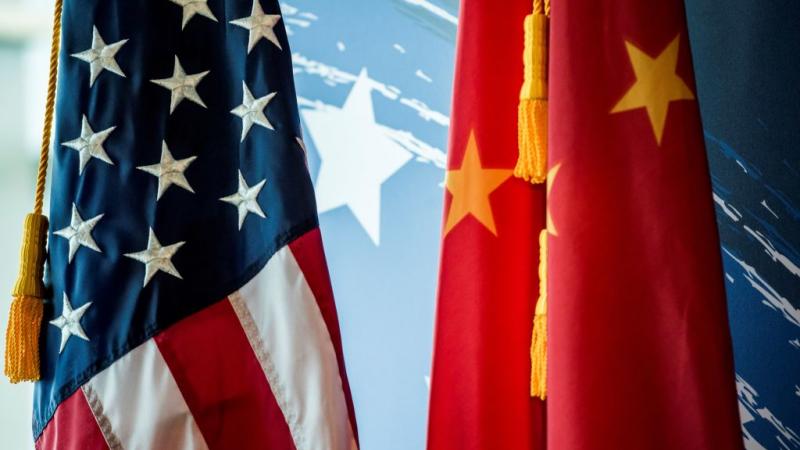 Chinese and American flags in June 2017