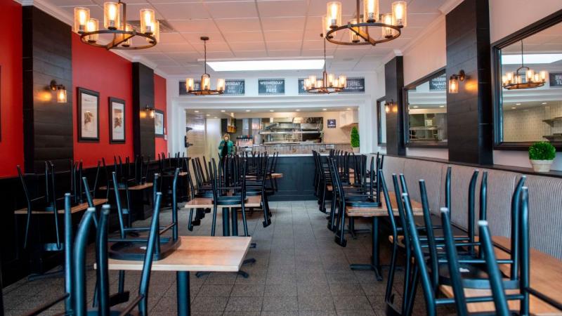 A shuttered restaurant in Los Angeles, California