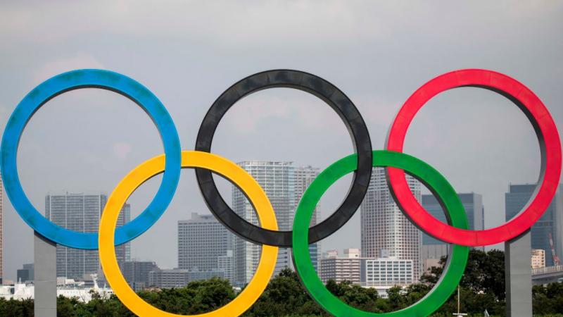 The Olympic symbol in Japan, August 2020