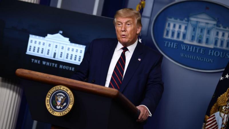 President Trump during a White House press conference, Sept. 4