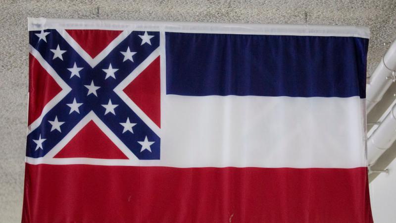 A now-retired Mississippi state flag in June 2020