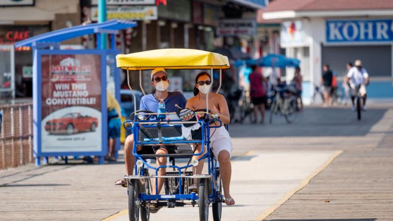 Pedestrians in Wildwood, New Jersey, Sept. 2