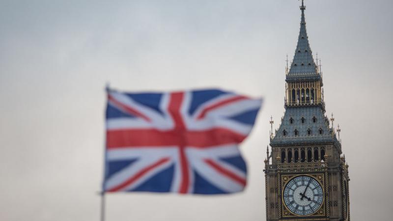 Union Jack flag in front of Big Ben in 2017