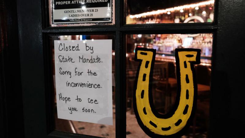 A New York restaurant closed by state mandate, March 2020