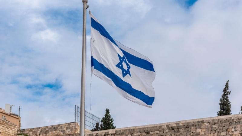 Israeli flag at Western Wall in 2018