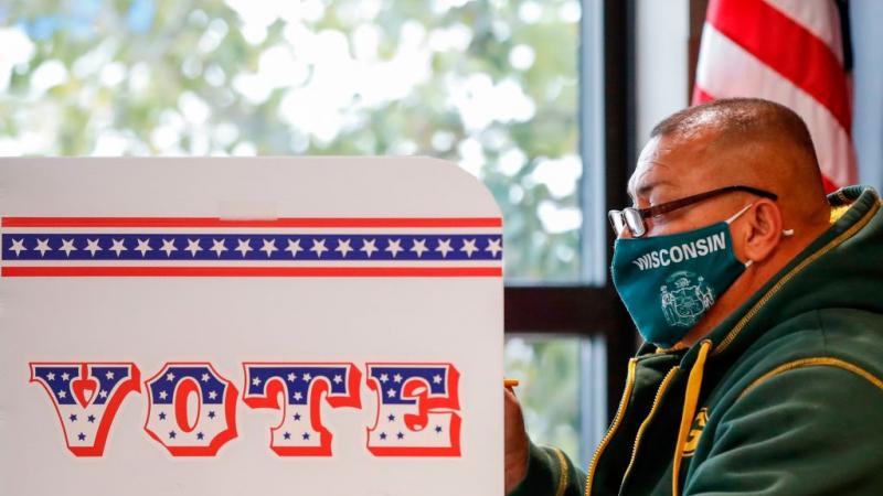 A voter in Milwaukee, Wisconsin