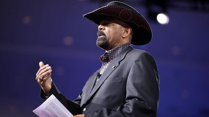 NATIONAL HARBOR, MD - FEBRUARY 23: Milwaukee County Sheriff David Clarke speaks as part of a pannel discussion titled "When did World War III Begin? Part A: Threats at Home" during the Conservative Political Action Conference at the Gaylord National Resort and Convention Center February 23, 2017 in National Harbor, Maryland. 