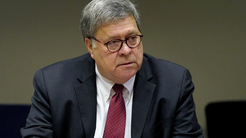 U.S. Attorney General William Barr meets with members of the St. Louis Police Department during a round table discussion on Operation Legend on October 15, 2020 in St Louis, Missouri.