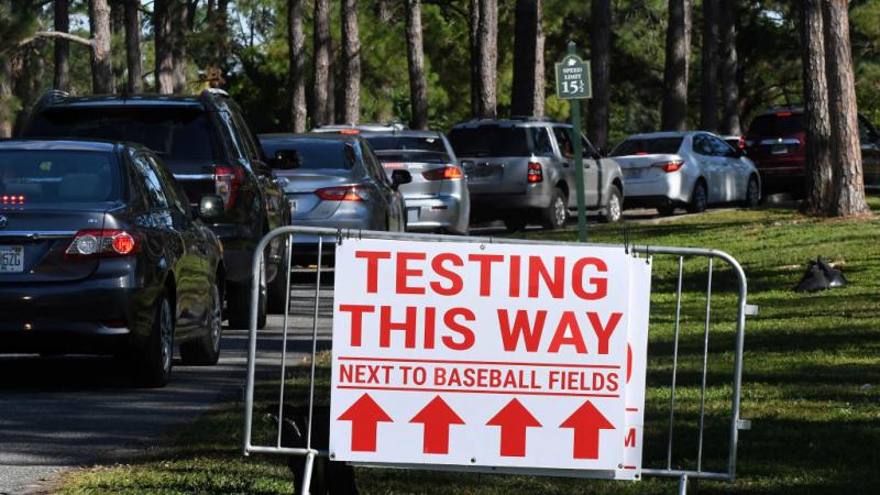 A COVID testing site in Orlando, Florida