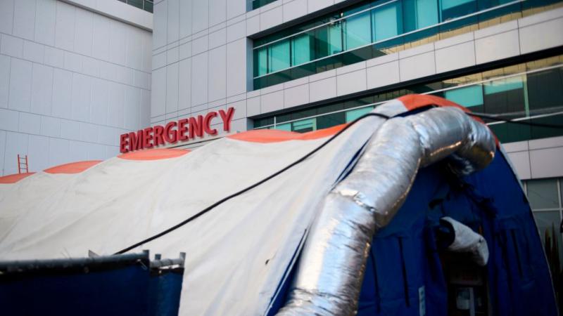 A field hospital in Los Angeles, Jan. 6