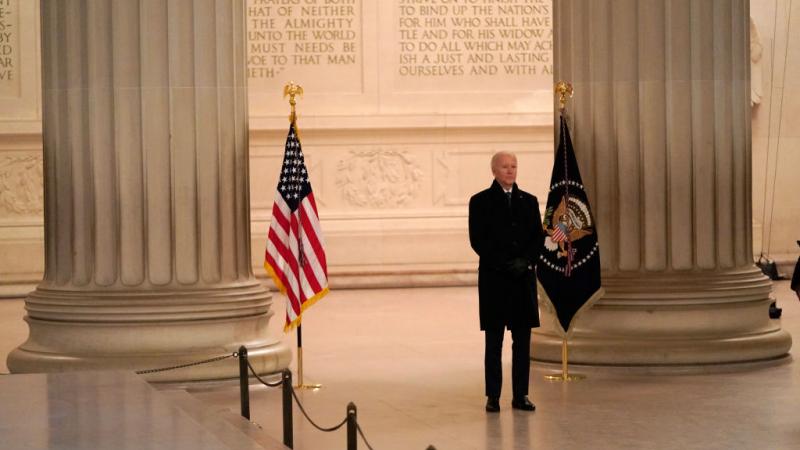 Joe Biden at the Lincoln Memorial, Jan. 20