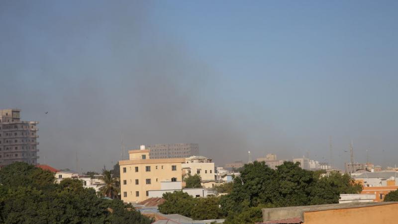 Smoke rises after a bombing in Mogadishu, Somalia