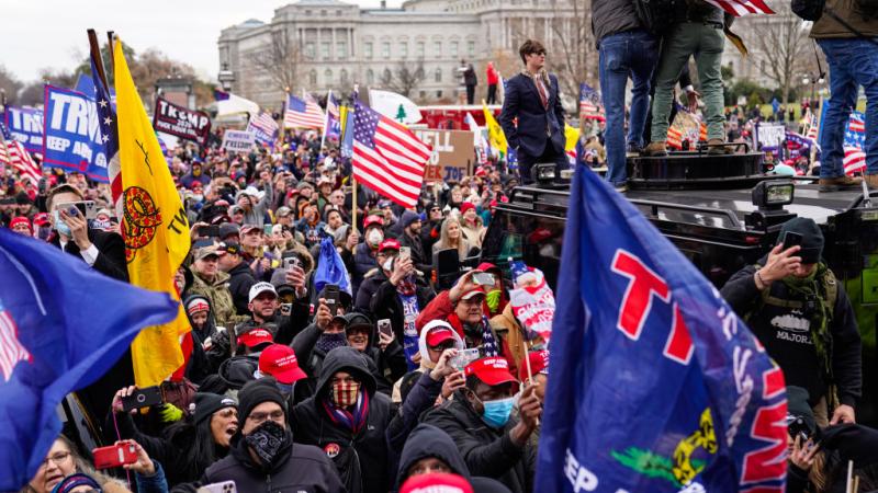 Crowds outside the Capitol, Jan. 6