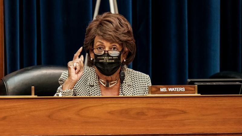Rep. Maxine Waters (D-CA) listens to Health and Human Services Secretary Alex M. Azar at a hearing before the House Select Subcommittee on the Coronavirus Crisis in the Rayburn Building on October 2, 2020 in Washington, DC.