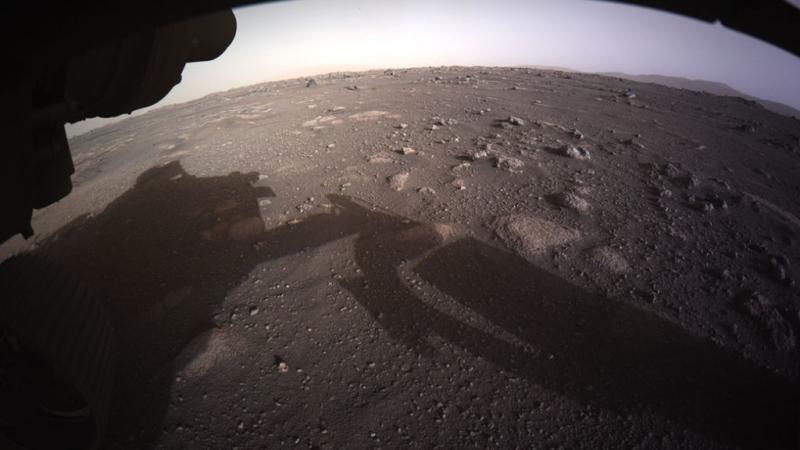 Photo of mars from Hazard Cameras on Perseverance Rover