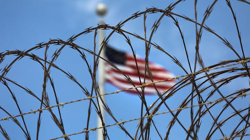Razor wire on fence at prison at Guantanamo Bay, Cuba in 2016
