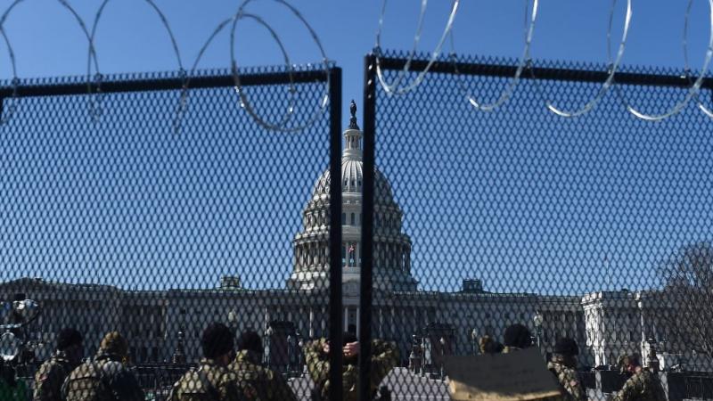 National Guard troops outside the U.S. Capitol in Washington DC in March 2021